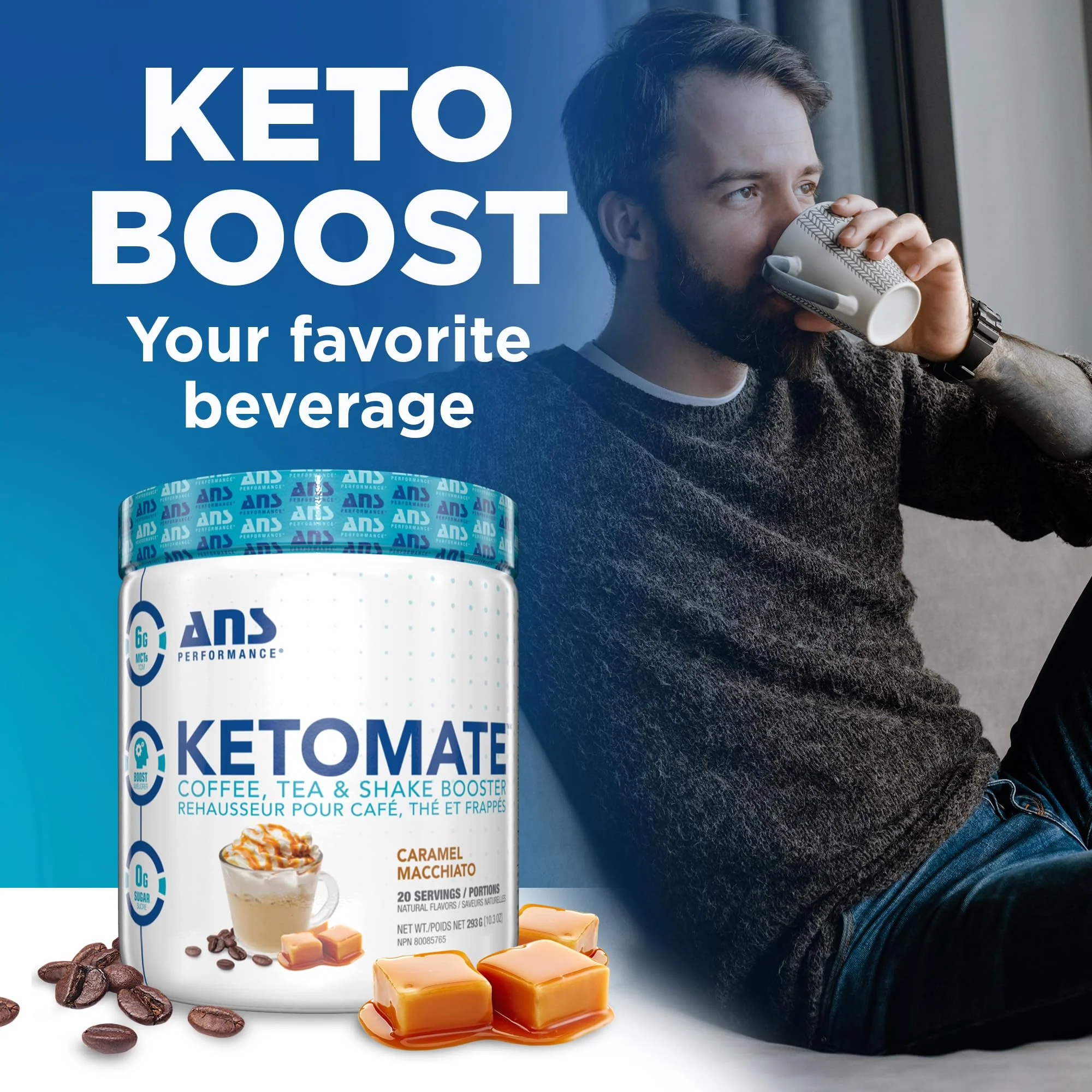 ANS Performance - KETOMATE Creamer Caramel Macchiato (293g) - Image 4