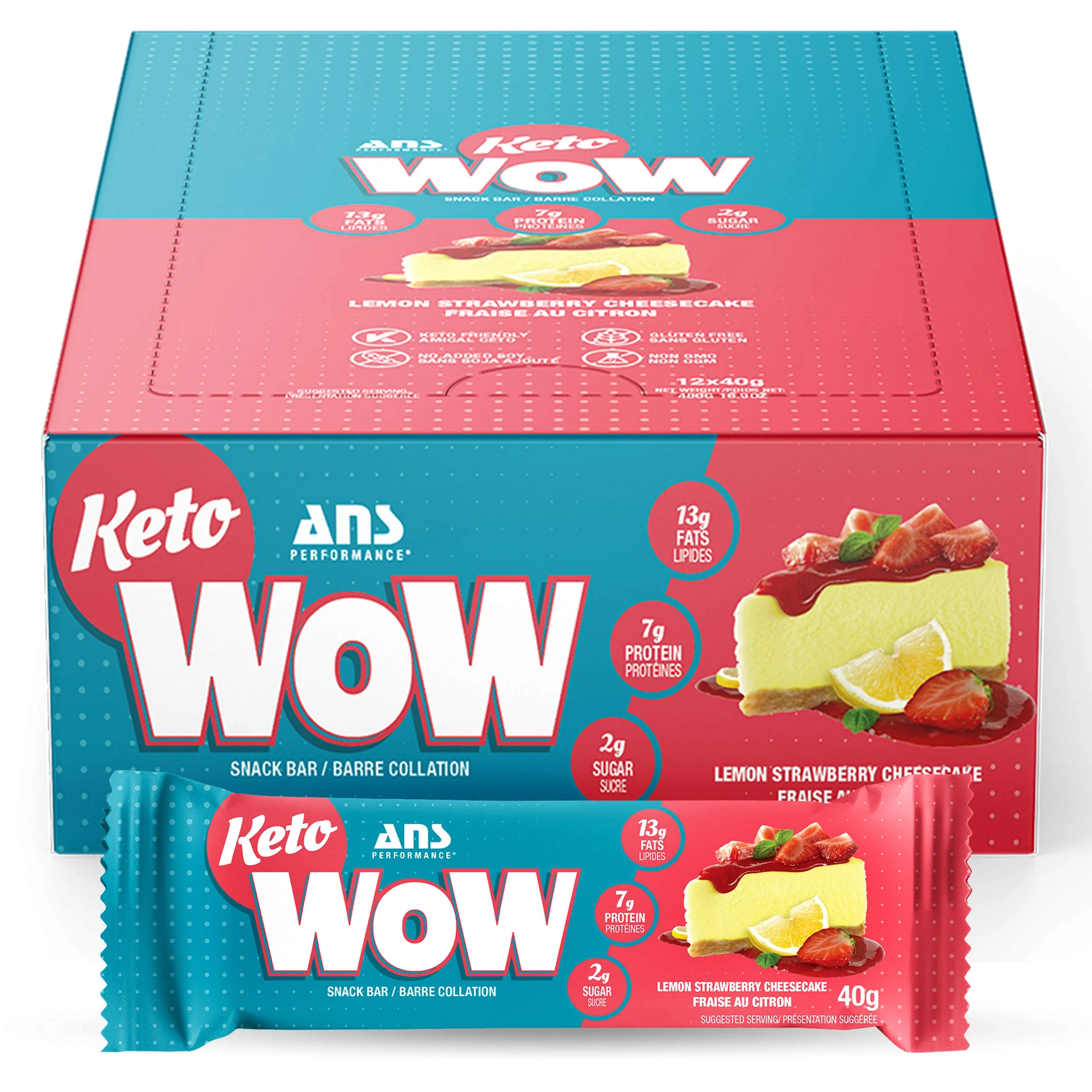 ANS Performance - KetoWOW Bar Lemon Strawberry (40g)