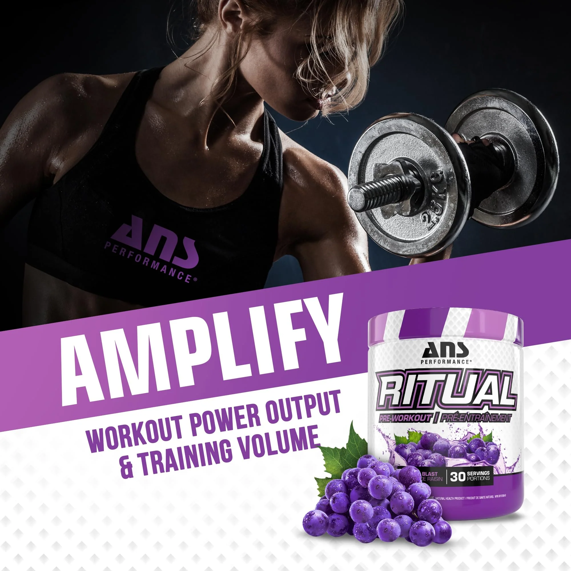 ANS Performance - RITUAL Pre-Workout Glacier Grape (360g) - Image 3