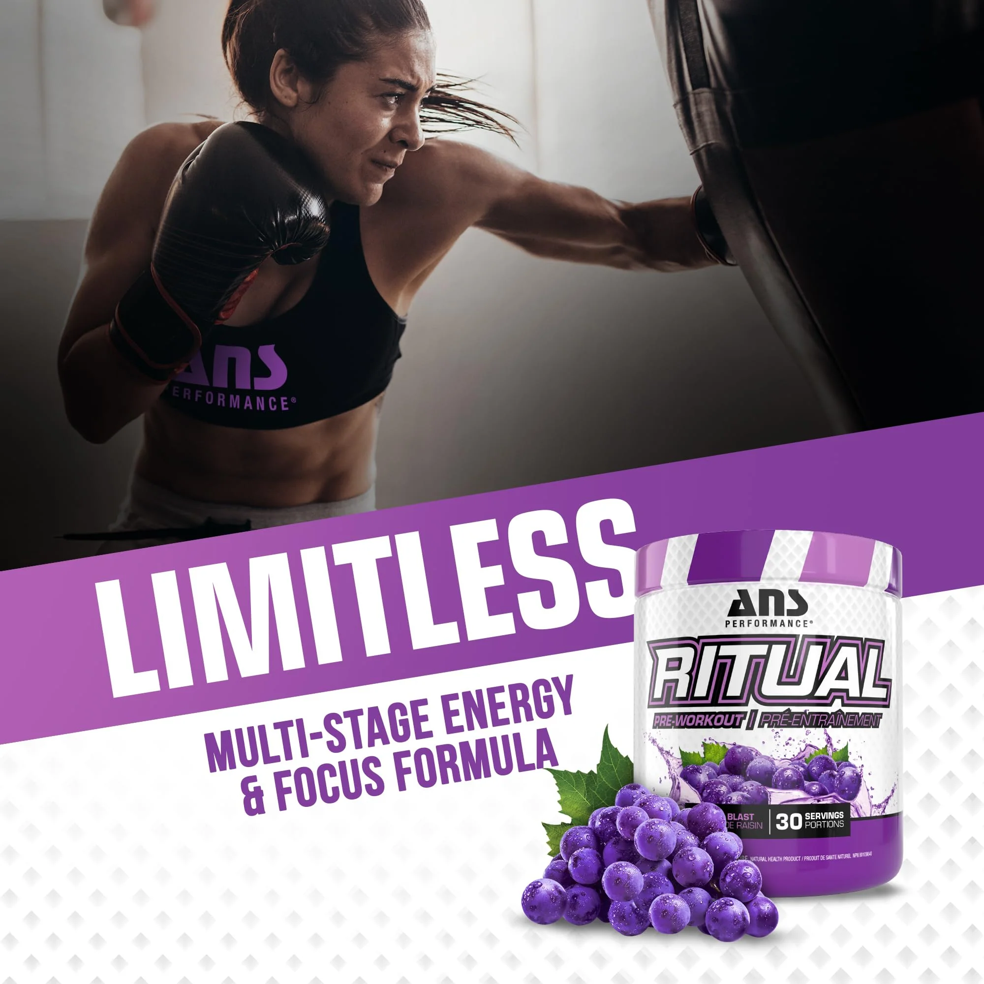 ANS Performance - RITUAL Pre-Workout Glacier Grape (360g) - Image 5