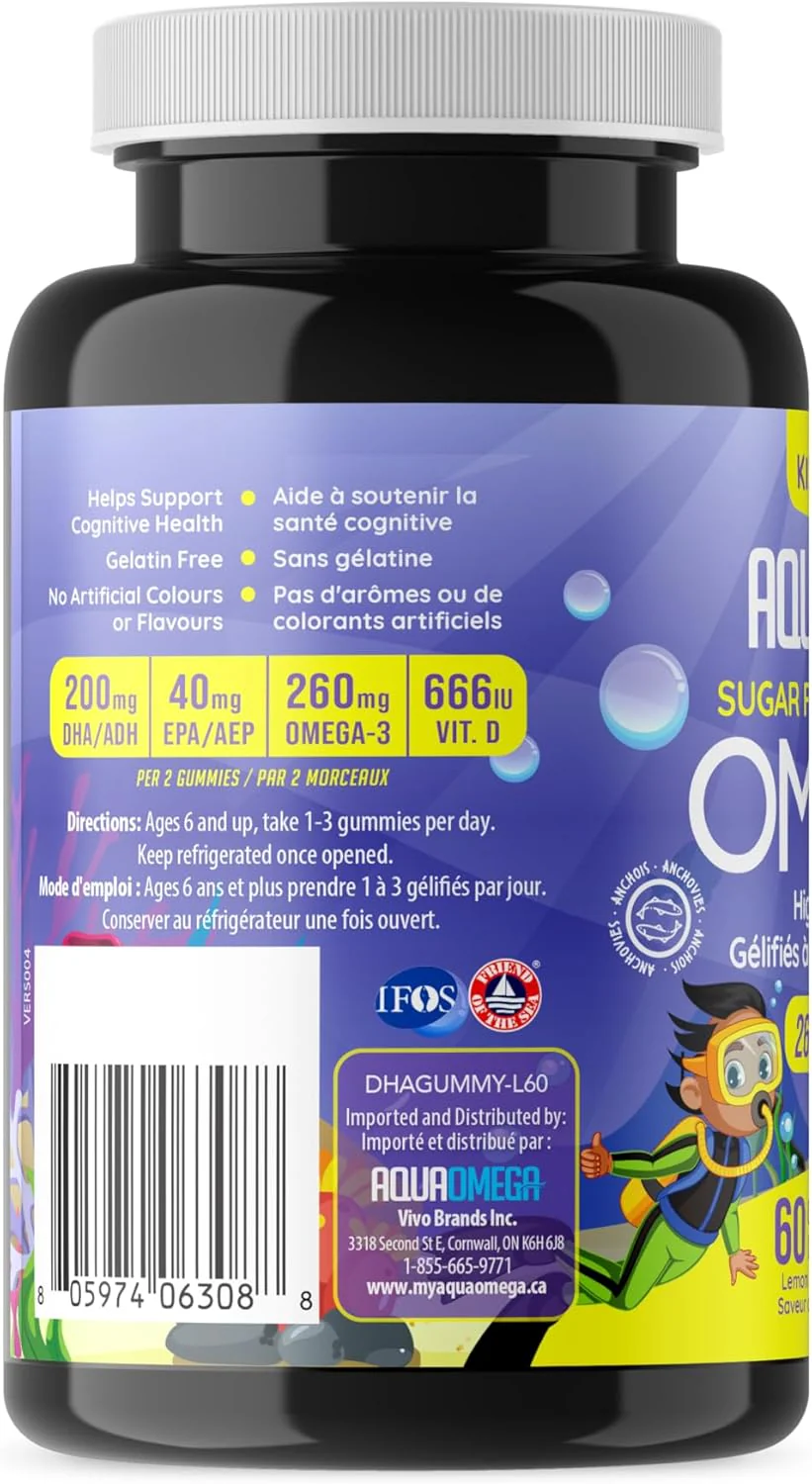 AquaOmega - High DHA Kids Gummies Lemon (60gmy) - Image 6