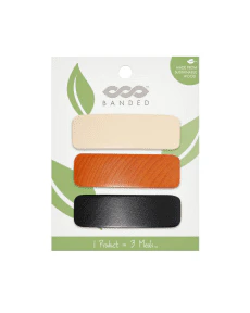 BANDED - Beech Wood French Barrettes (3pk) - Image 3