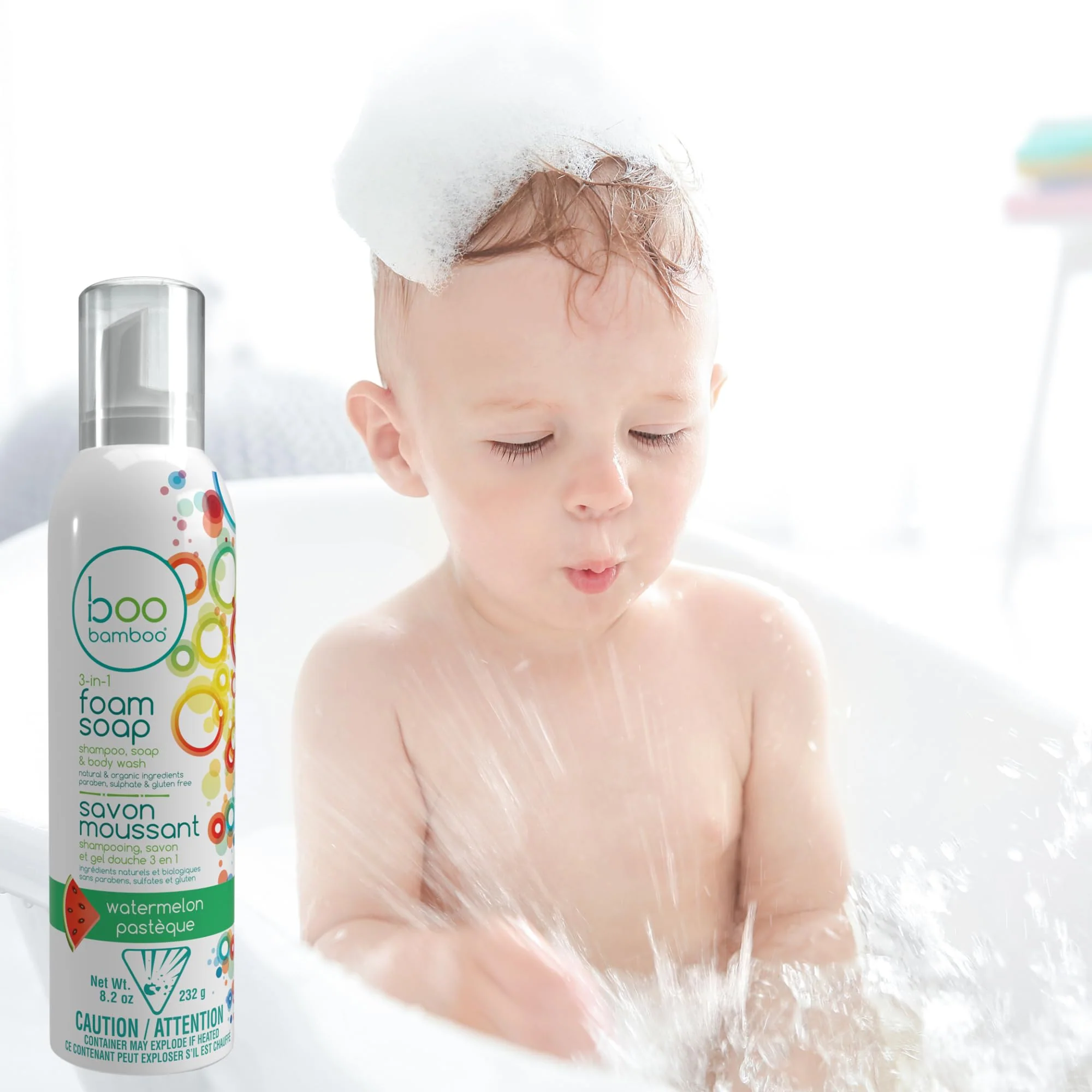 Boo Bamboo - Kids 3-in-1 Foam Soap - Watermelon (232g) - Image 10