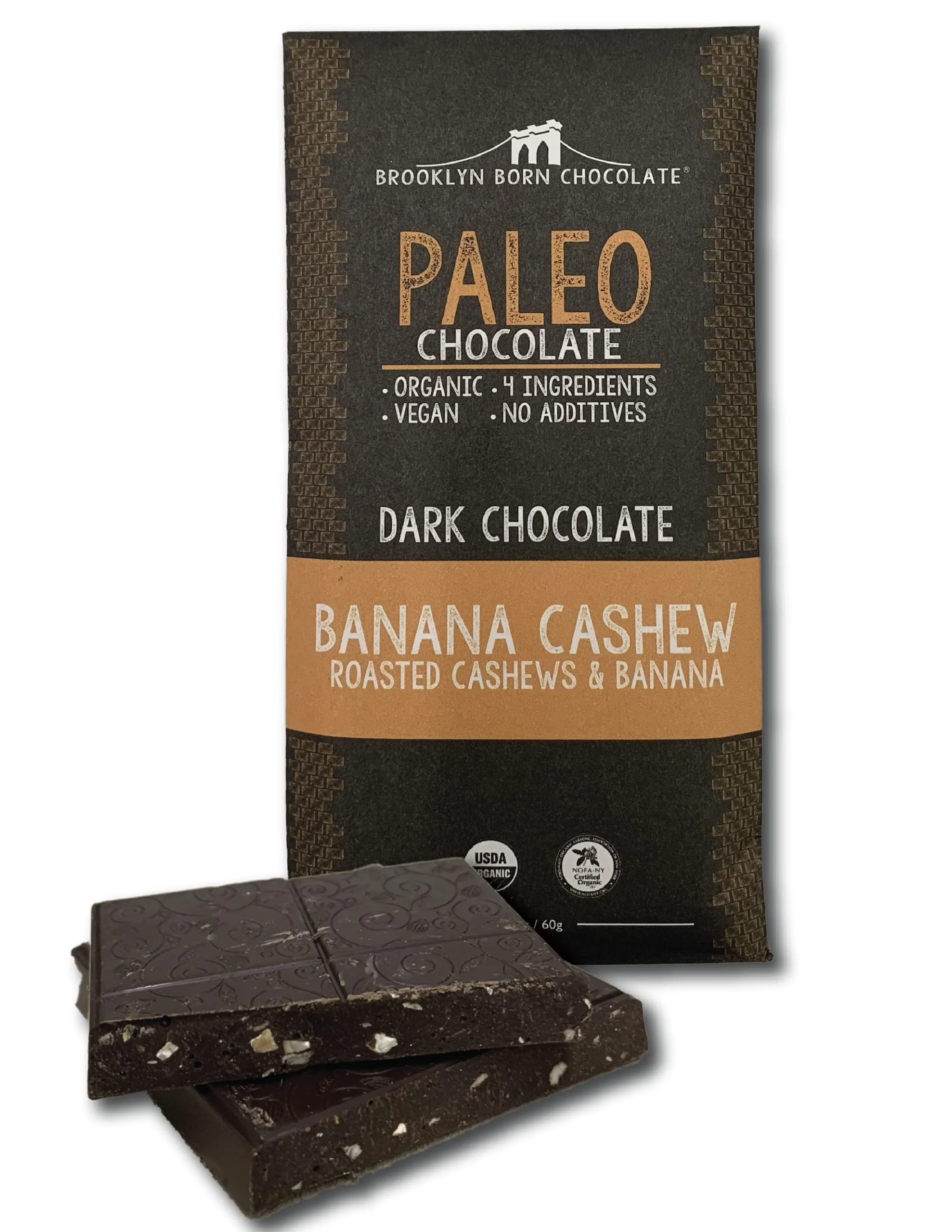 Brooklyn Born Chocolate - Paleo Bar - Dark ChocBanana Cashew (60g)