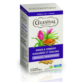 Celestial Tea - Organics Ginger Turmeric Herbal Tea (18bg)