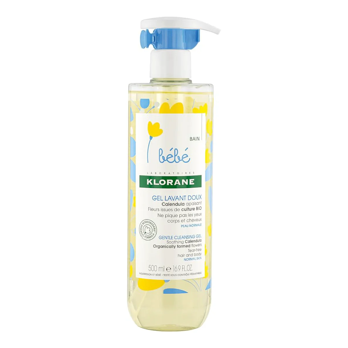 Klorane Bebe Gentle Cleansing Gel- Soothing Calendula, 500  ML