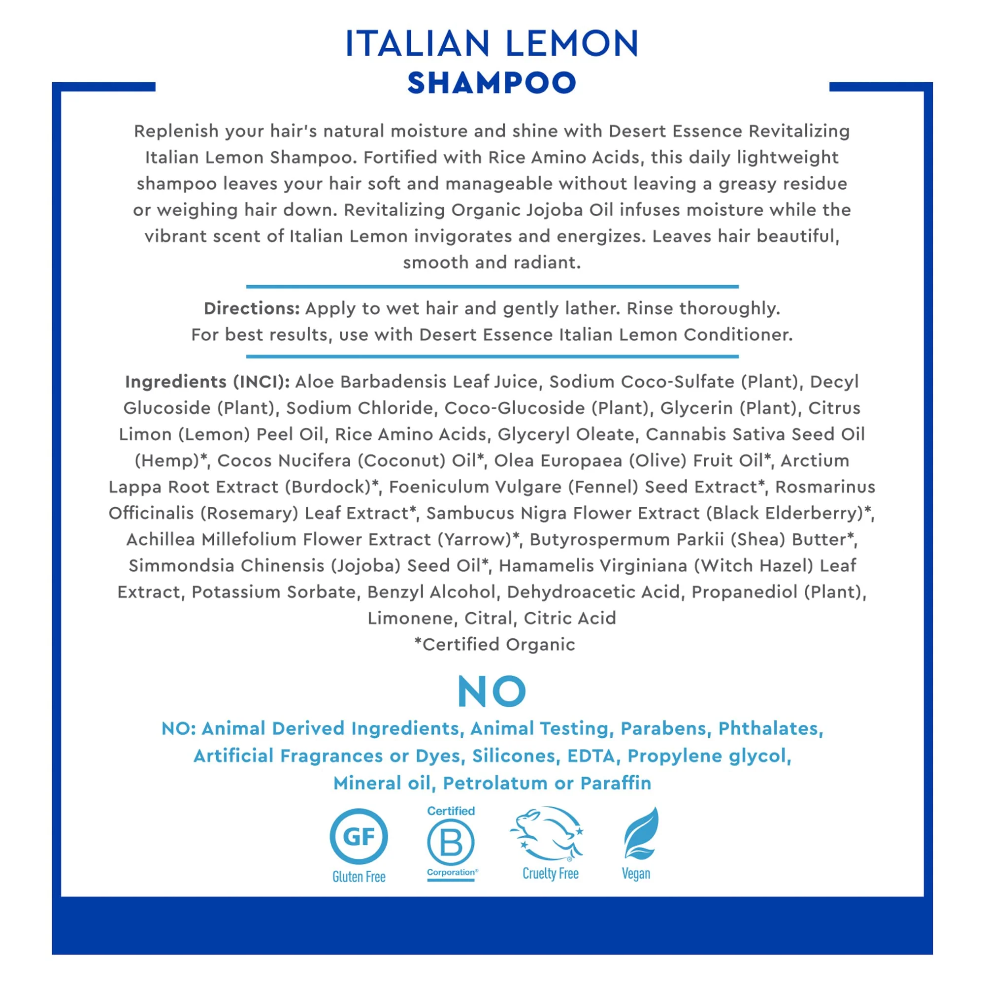Desert Essence - Italian Lemon Shampoo (237ml) - Image 5