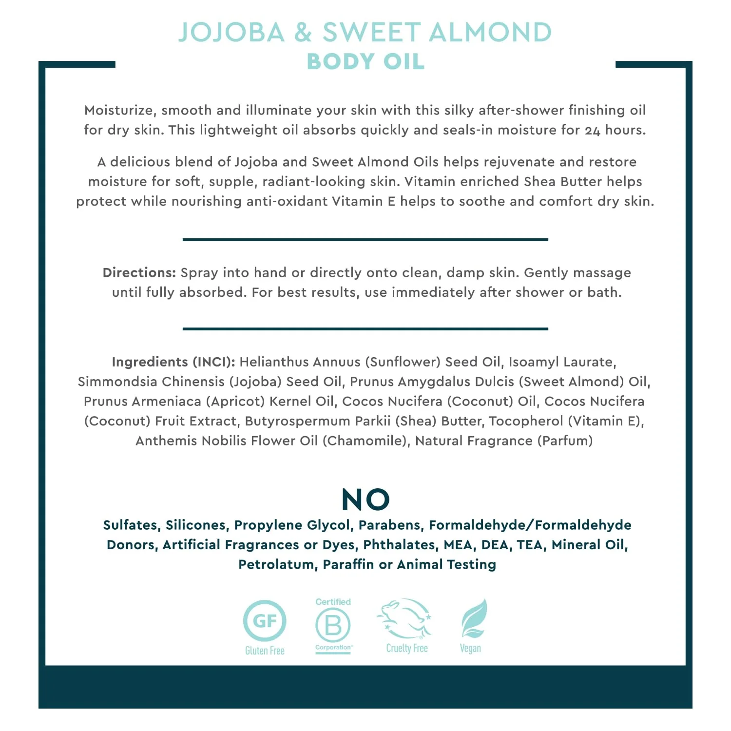 Desert Essence - Jojoba & Sweet Almond Body Spray (245ml) - Image 4