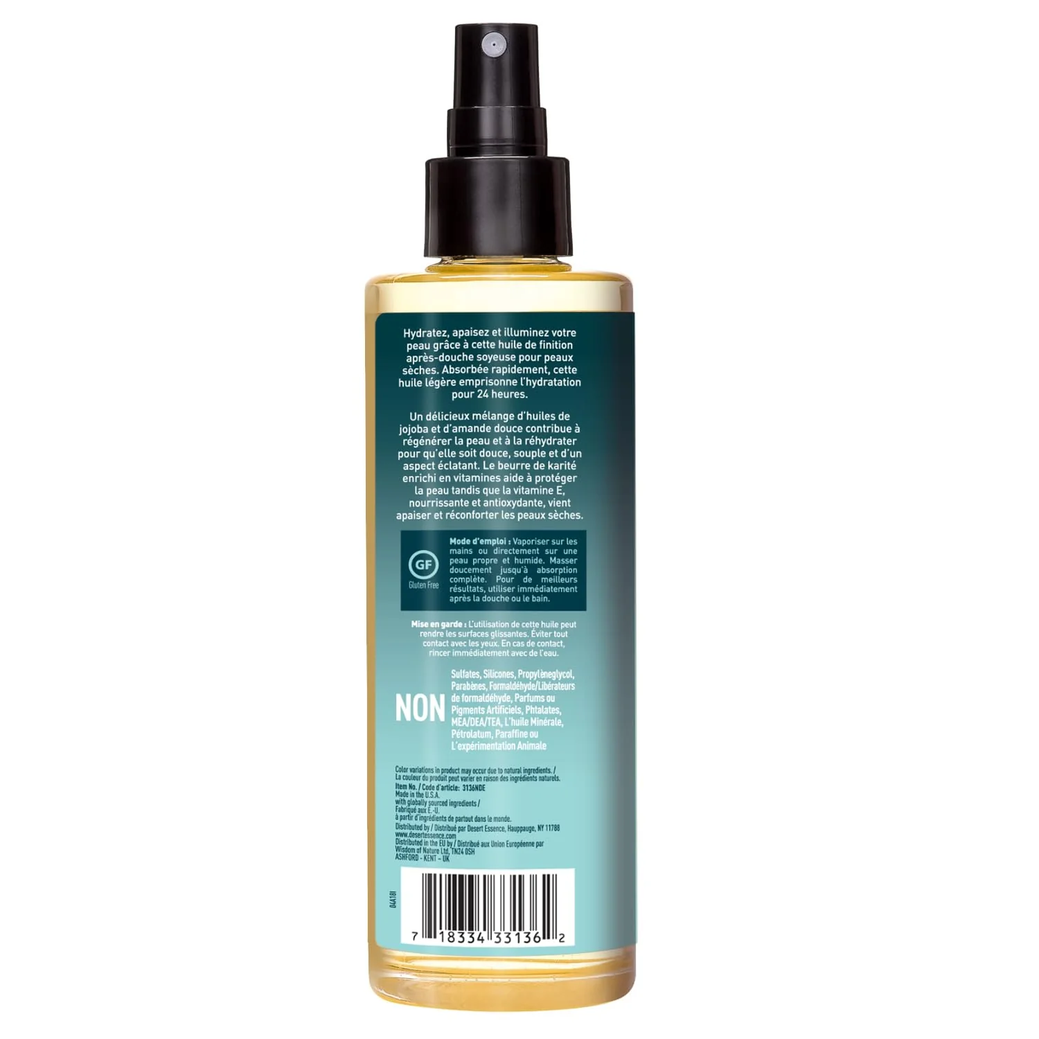 Desert Essence - Jojoba & Sweet Almond Body Spray (245ml) - Image 7