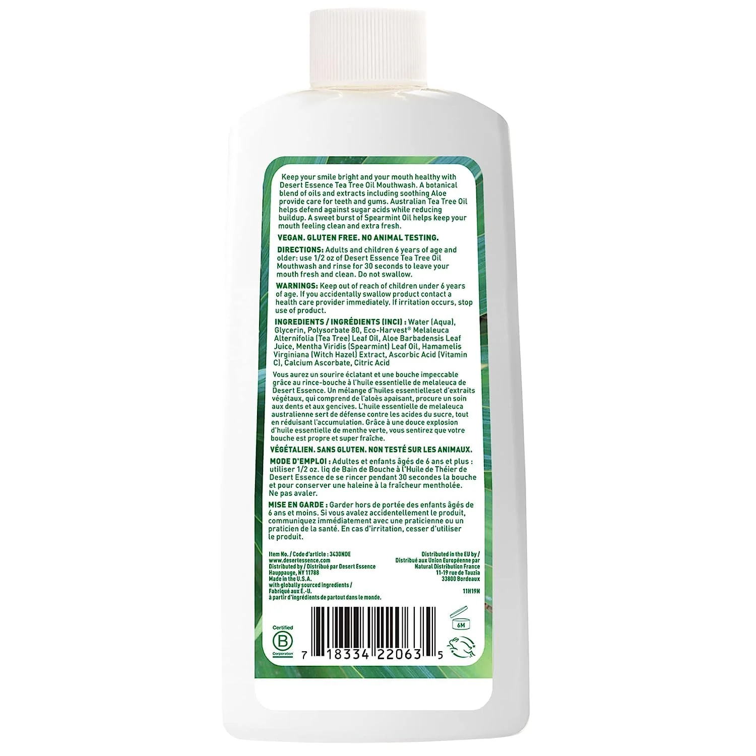 Desert Essence - Tea Tree Mouthwash With Spearmint (473ml) - Image 2