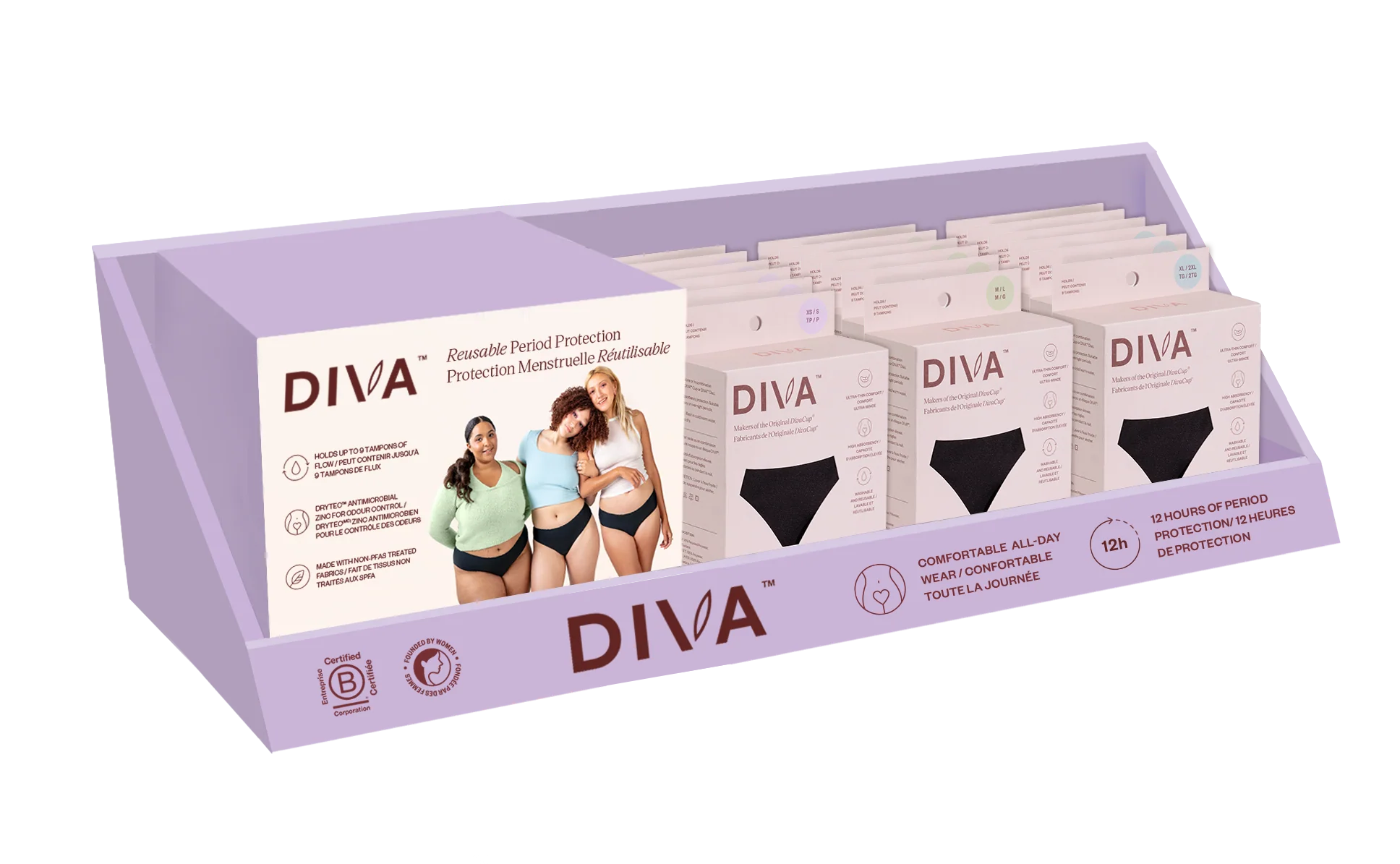 Diva International - Period Underwear Counter Dsply 18 U (1disp)