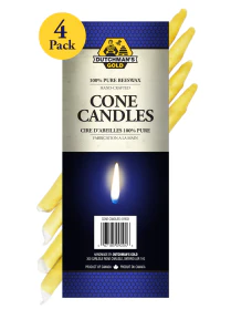 Dutchman's Gold - Beeswax, Cone Candle 4pack (4pk) - Image 4