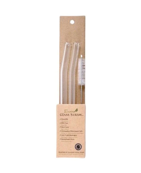 Enviro Glass Straws - Combo Reg. Straws 8" Bent