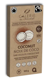 Galerie au Chocolat - Fairtrade Dark Chocolat Coconut Bar (100g) - Image 3