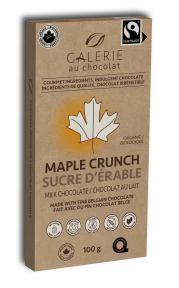 Galerie au Chocolat - Fairtrade Mlk Choc Maple Crunch Bar (100g)