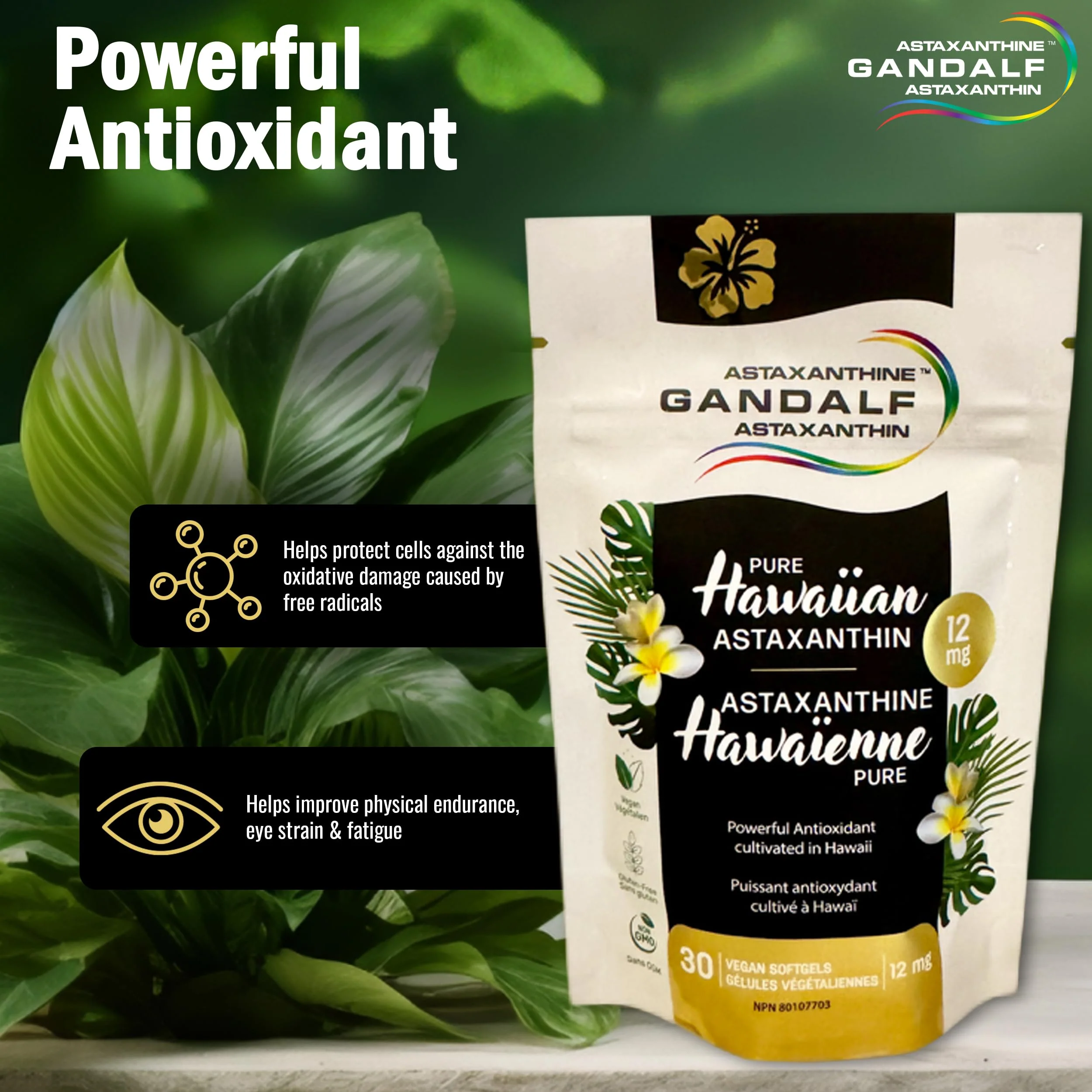 Gandalf - Hawaiian Astaxanthin 12mg, 30 Vcaps - Image 3