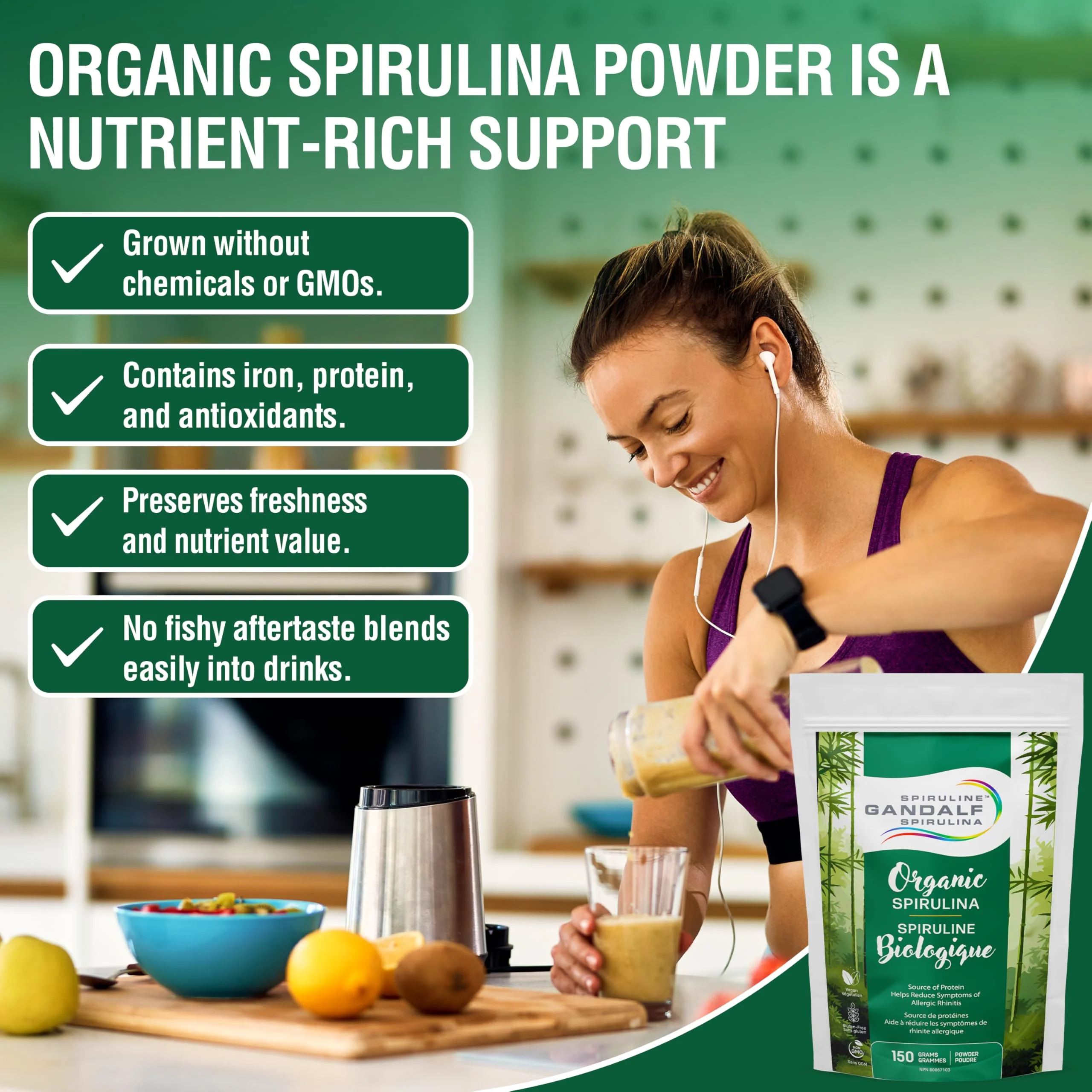 Gandalf - Spirulina Organic, 150g powder - Gandalf - Image 5