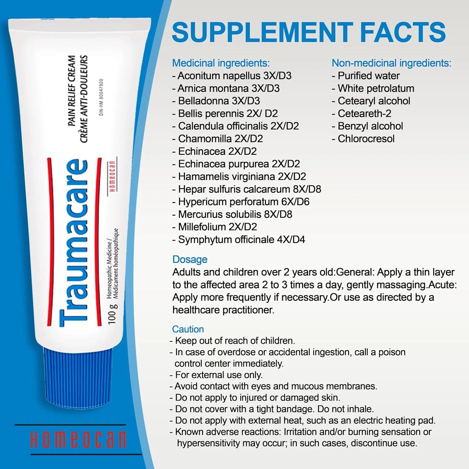 Homeocan - Traumacare Pain Relief Cream (100g) - Image 3