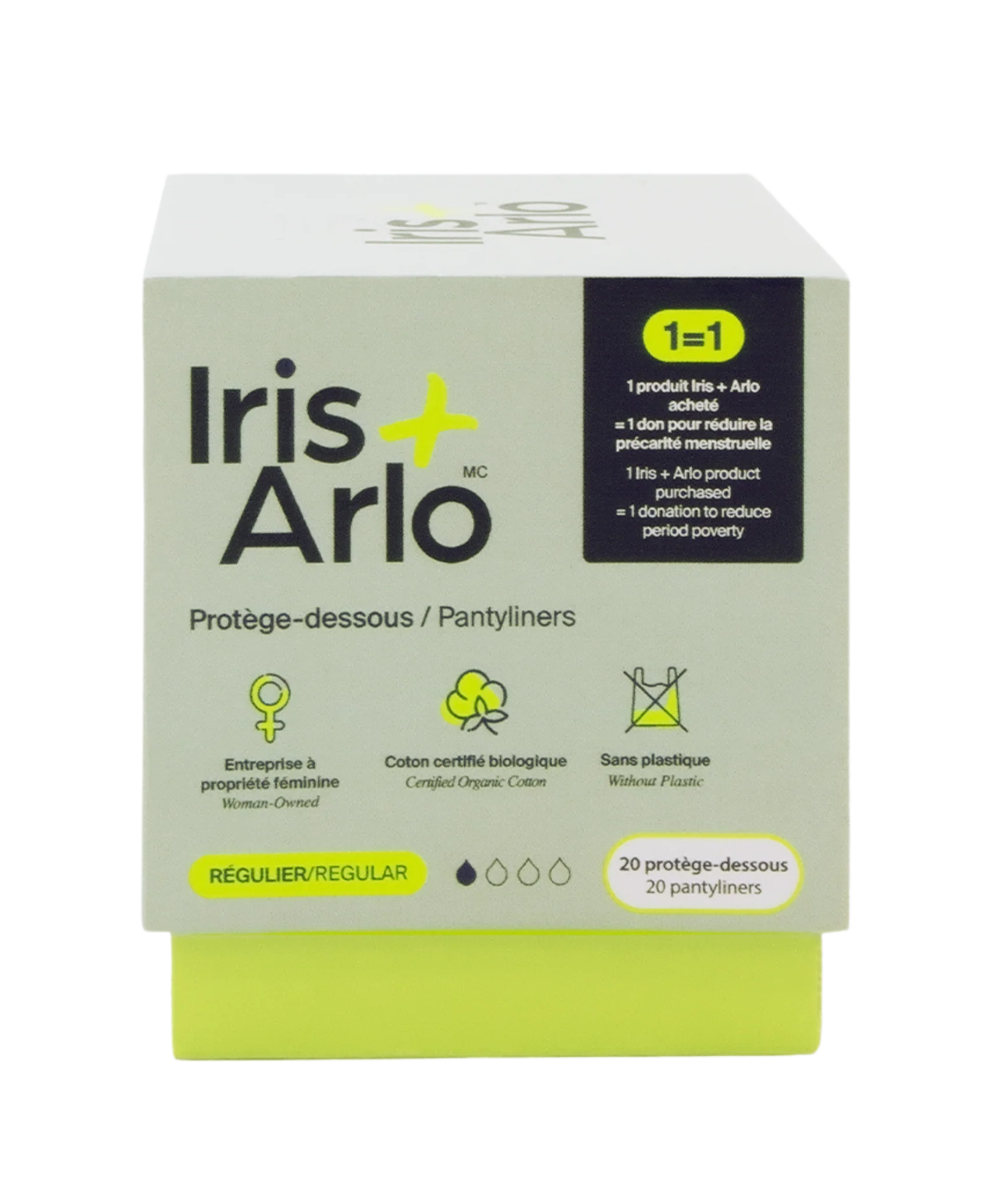 Iris + Arlo - Pantyliners, reg - 100% Organic Cotton