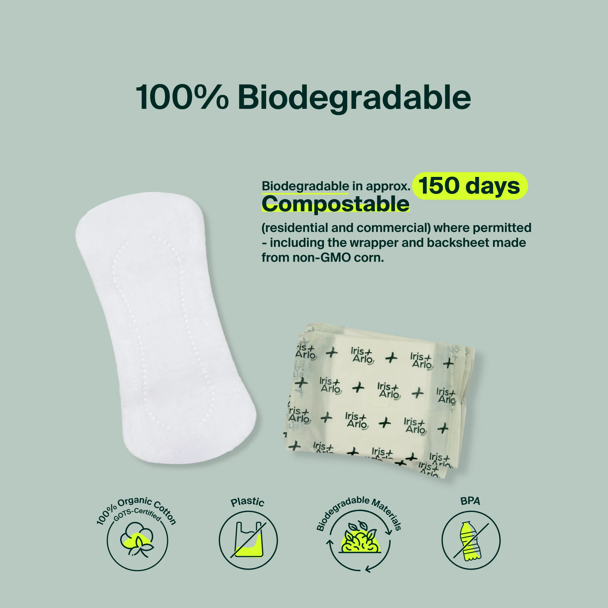 Iris + Arlo - Pantyliners, regular, 35ct - Iris + Arlo - Image 5