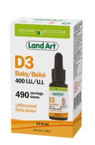 Land Art - Organic Vitamin D3 400IU For Baby (13.5ml) - Image 2