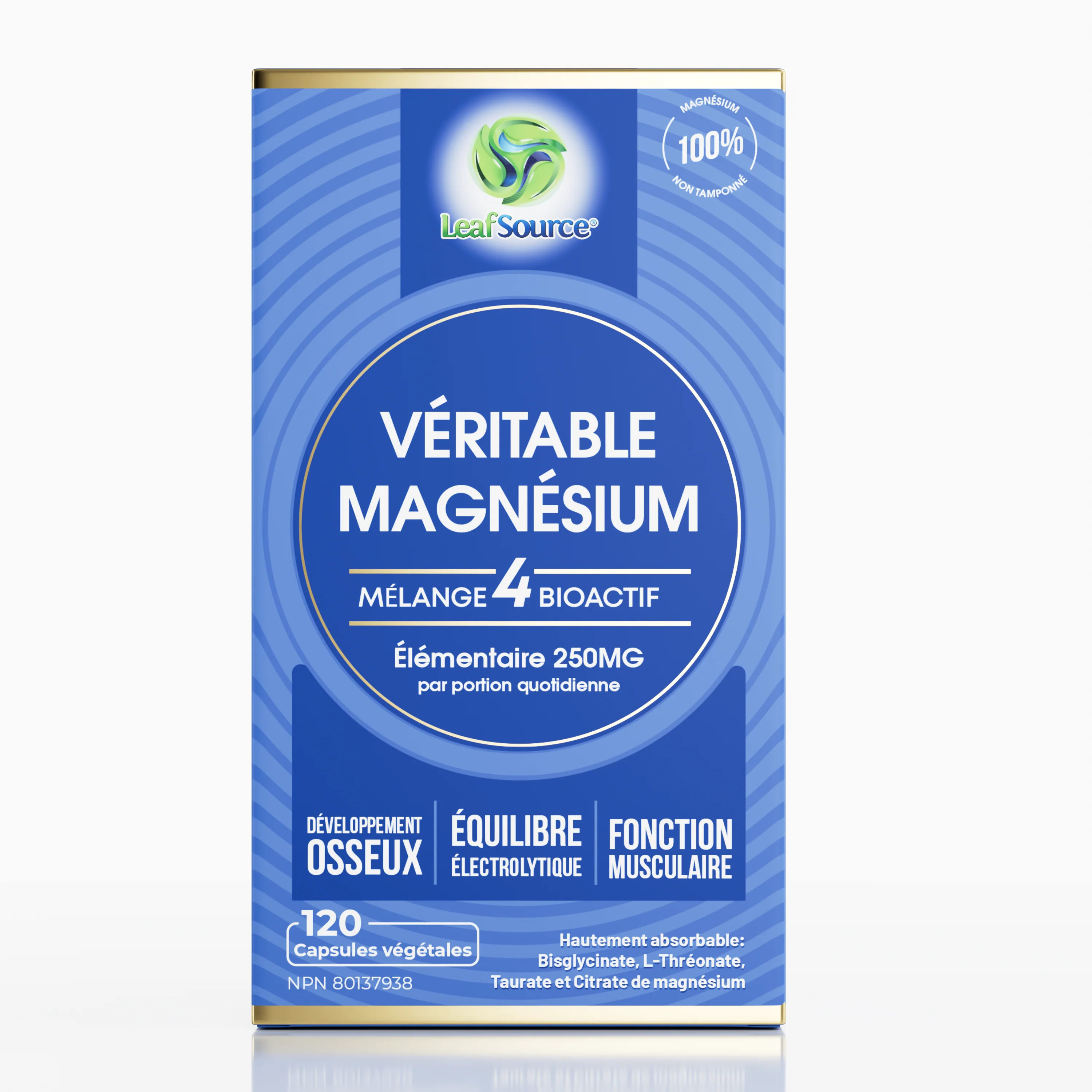 LeafSource - Real Magnesium Bio-Active 4 Blend, 120vcaps - Leaf Source - Image 5