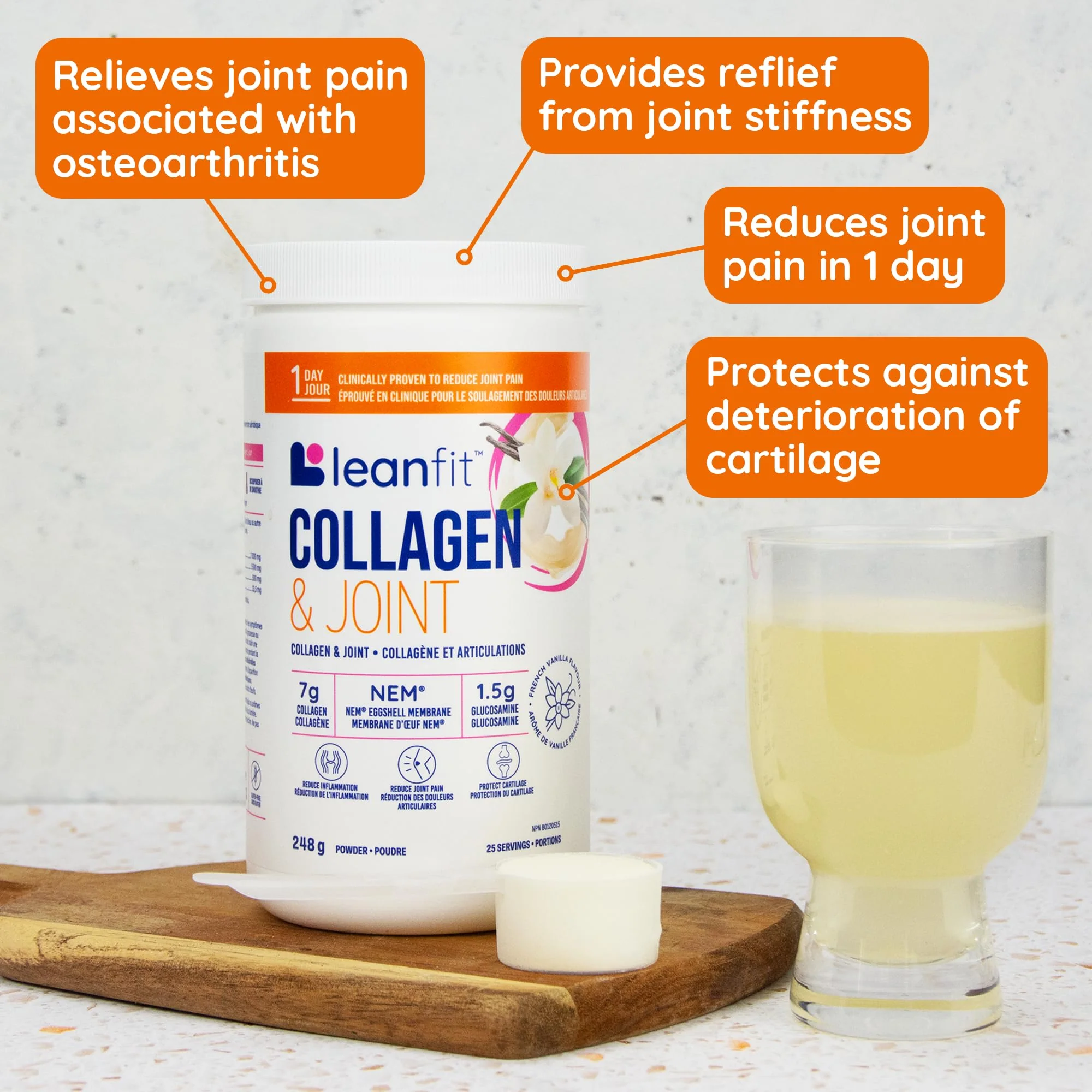 LeanFit - Collagen & Joint - Vanilla (248g) - Image 2
