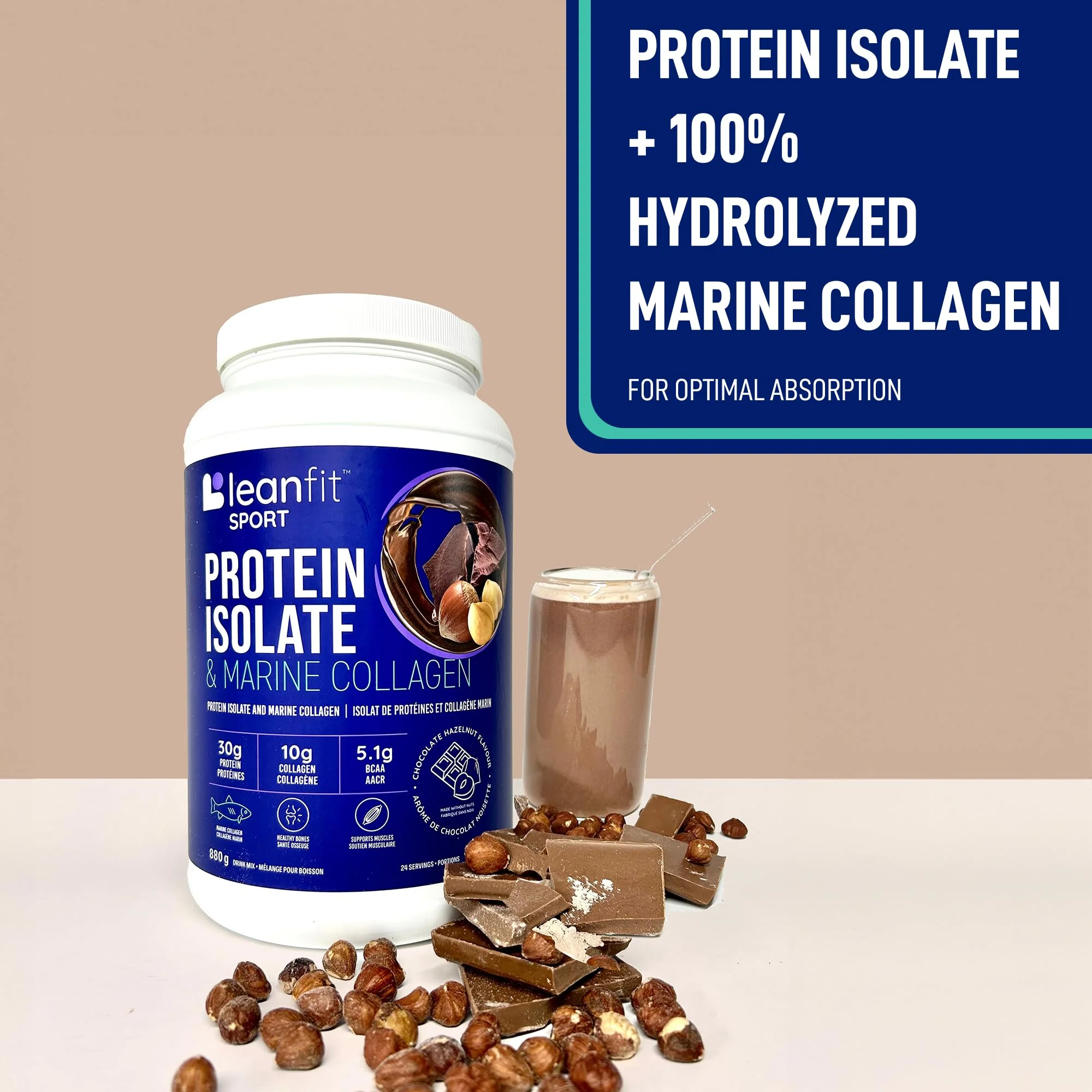 LeanFit - Isolate & Marine Collagen-ChocHazel (880g) - Image 6