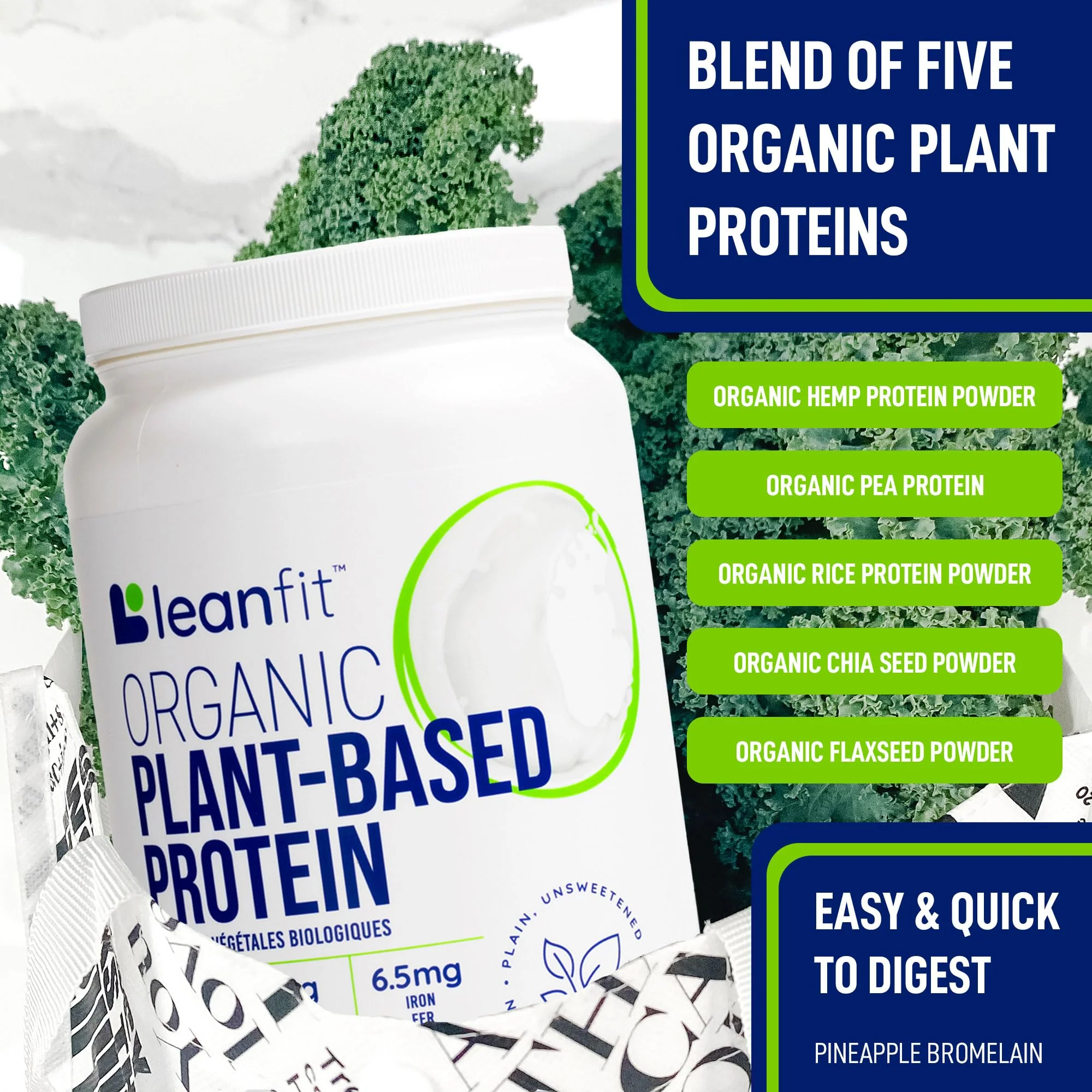 LeanFit - Organic Plant Protein - Unflavoured (715g) - Image 4