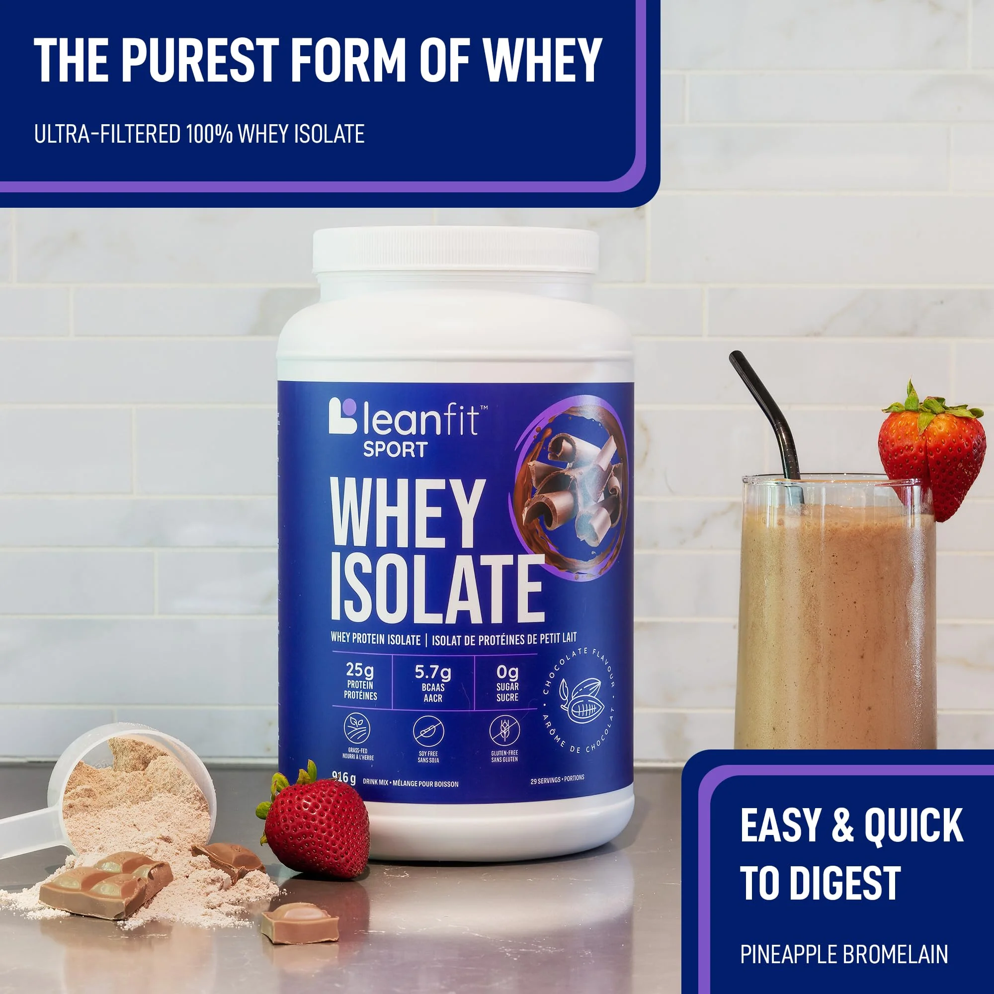 LeanFit - Whey Isolate - Chocolate (916g) - Image 5