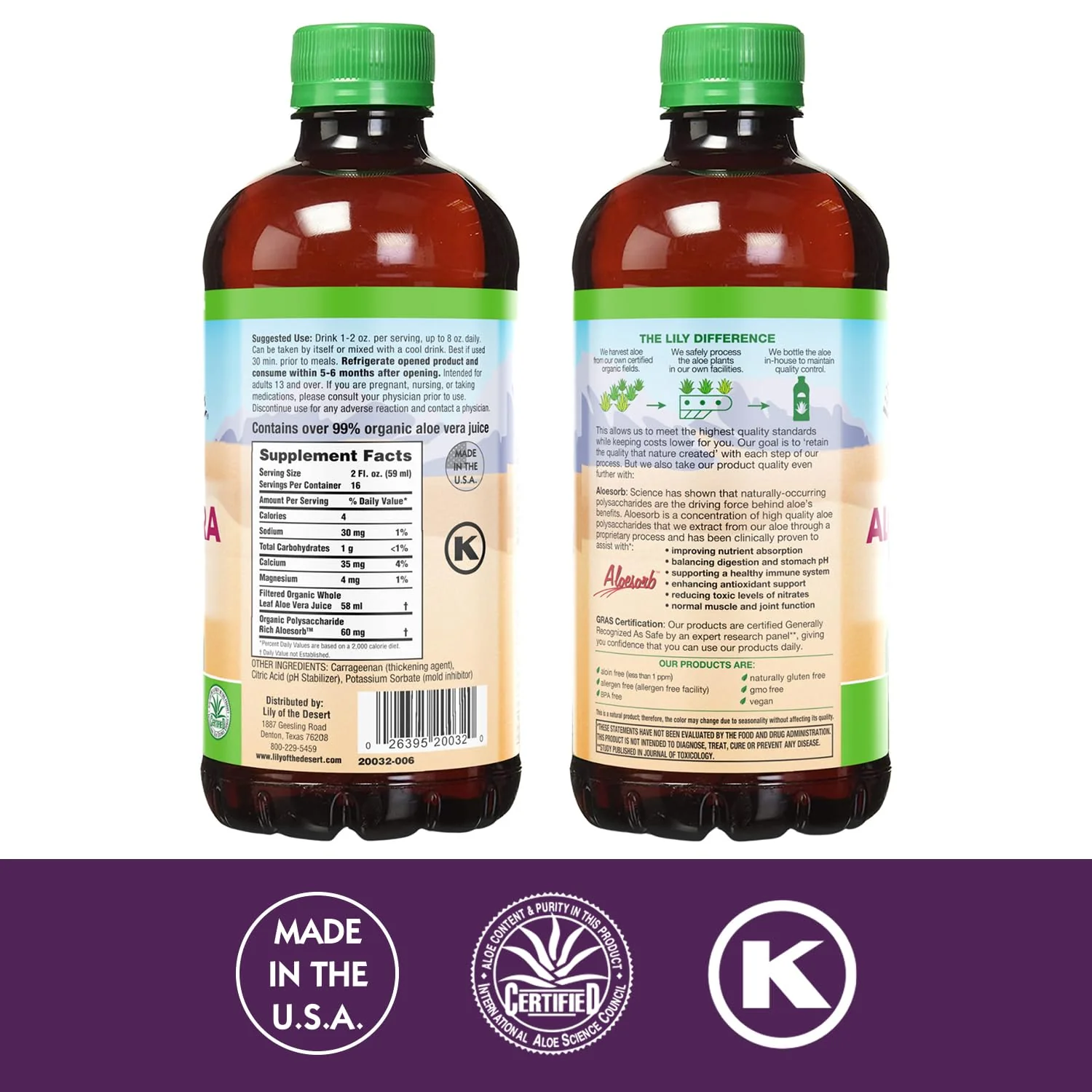 Lily Of The Desert - Aloe Vera Juice - Plastic (3.8L) - Image 6