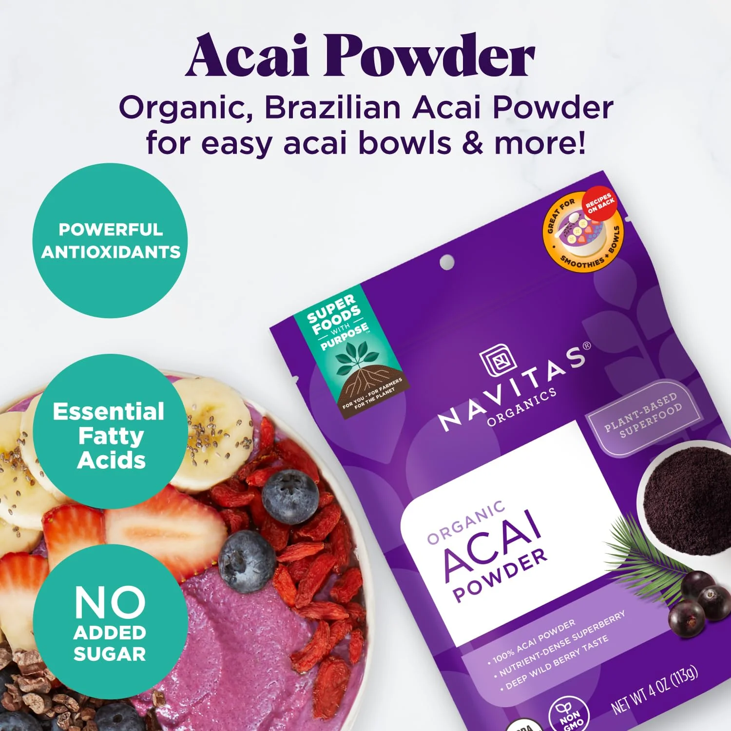 Navitas Organics - Acai Powder (113g) - Image 4