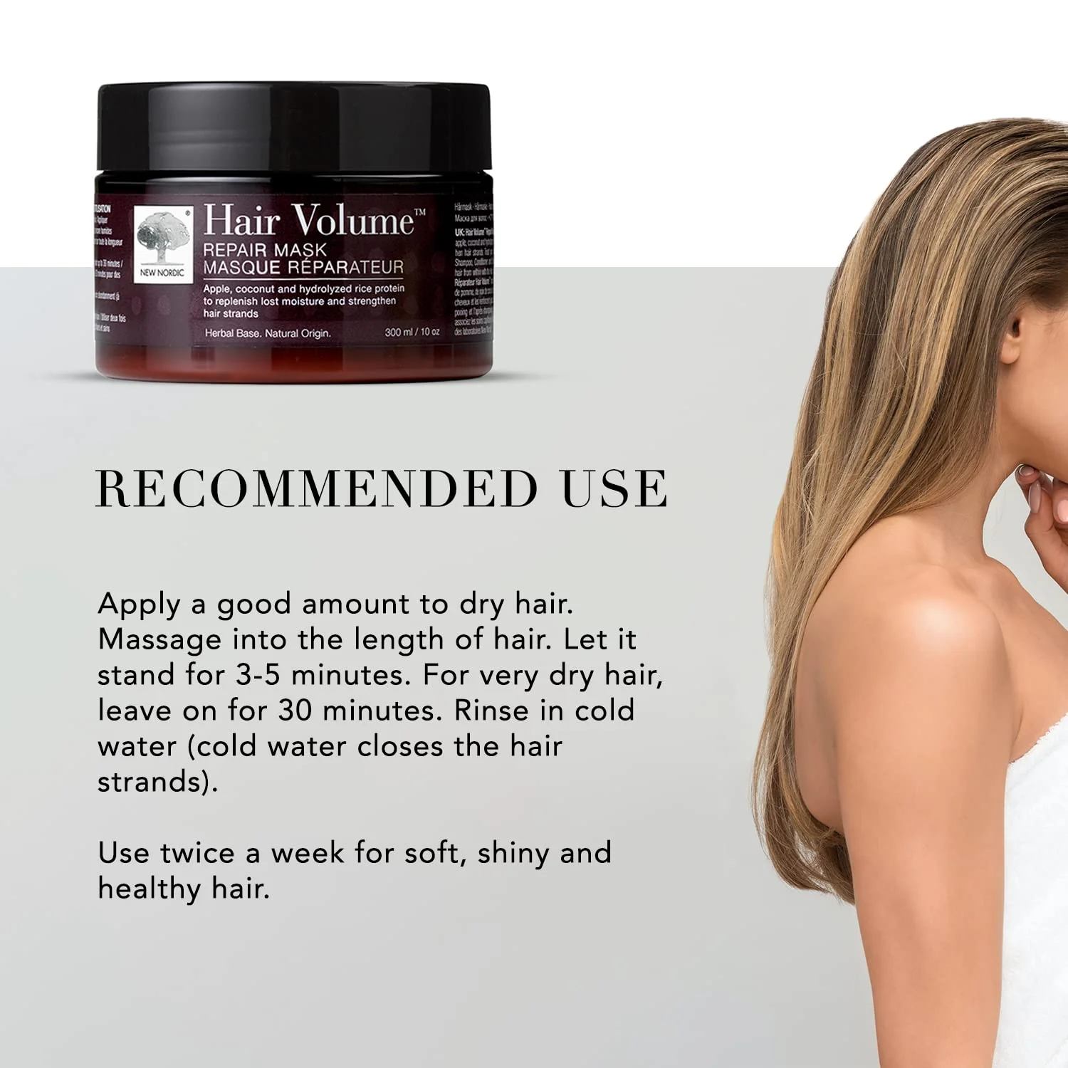 New Nordic - Hair Volume Repair Mask (300ml) - Image 3