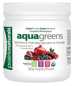 Prairie Naturals Health Products - Organic Aqua Greens - Pomegranate (200g) - Image 2