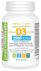 Prairie Naturals Health Products - Vegan Vitamin D 2500IU (90vcap) - Image 3