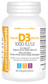 Prairie Naturals Health Products - Vitamin D3 1000 IU (180sg) - Image 4