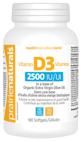 Prairie Naturals Health Products - Vitamin D3 2500 IU (180sg) - Image 4