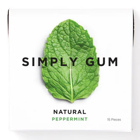 Simply Gum - Peppermint Natural Chewing Gum (15pc) - Image 2