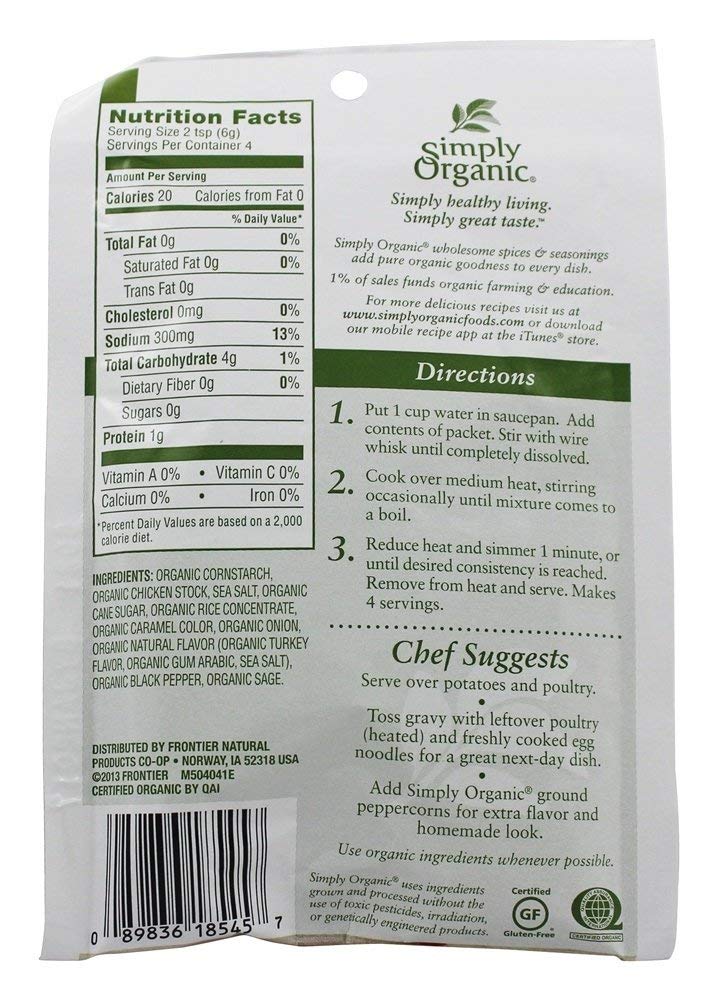 Simply Organic - Roasted Turkey Gravy Seasoning Mix (24g) - Image 4