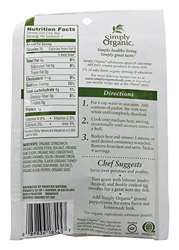 Simply Organic - Roasted Turkey Gravy Seasoning Mix (24g) - Image 5