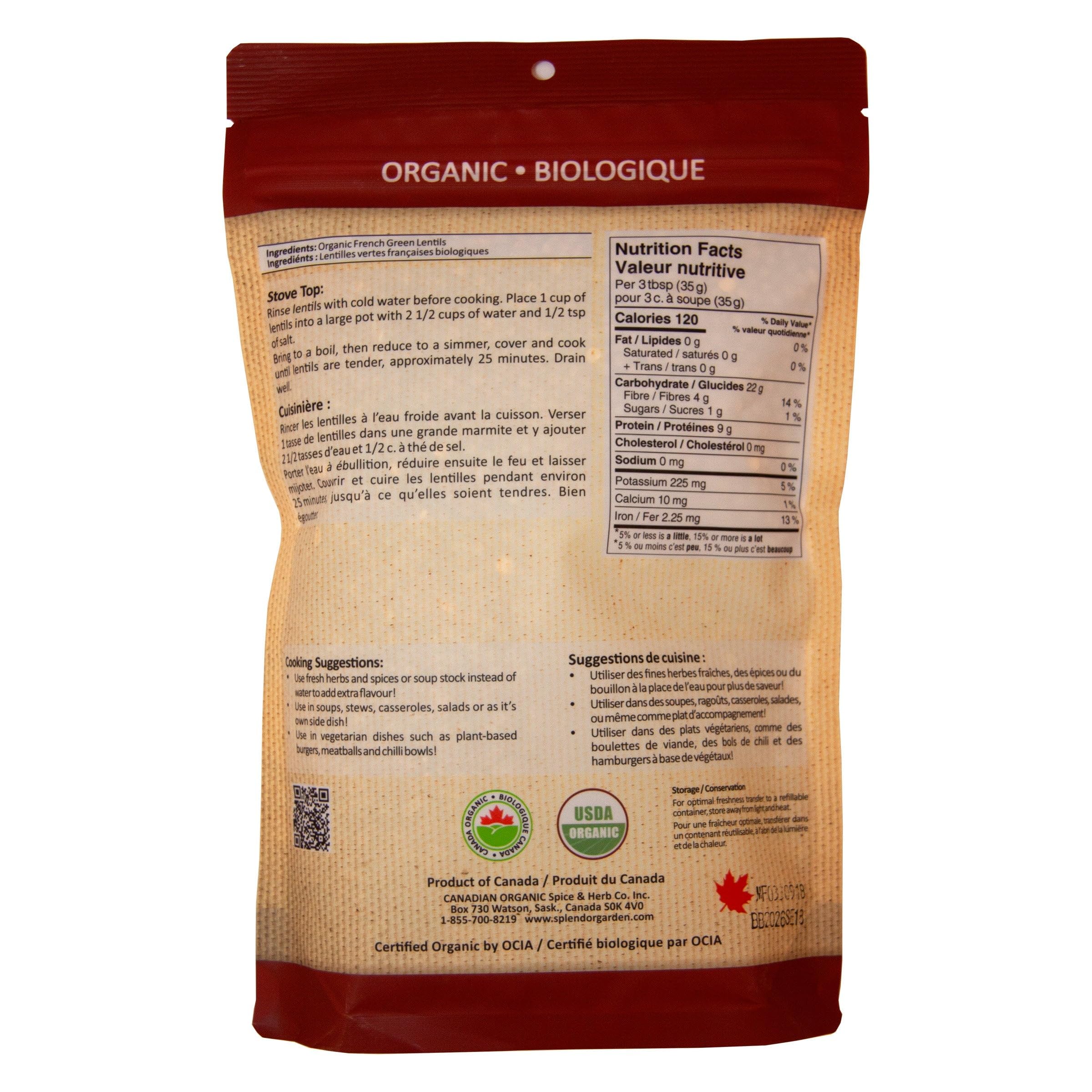 Splendor Garden - Organic French Green Lentils (600g) - Image 4