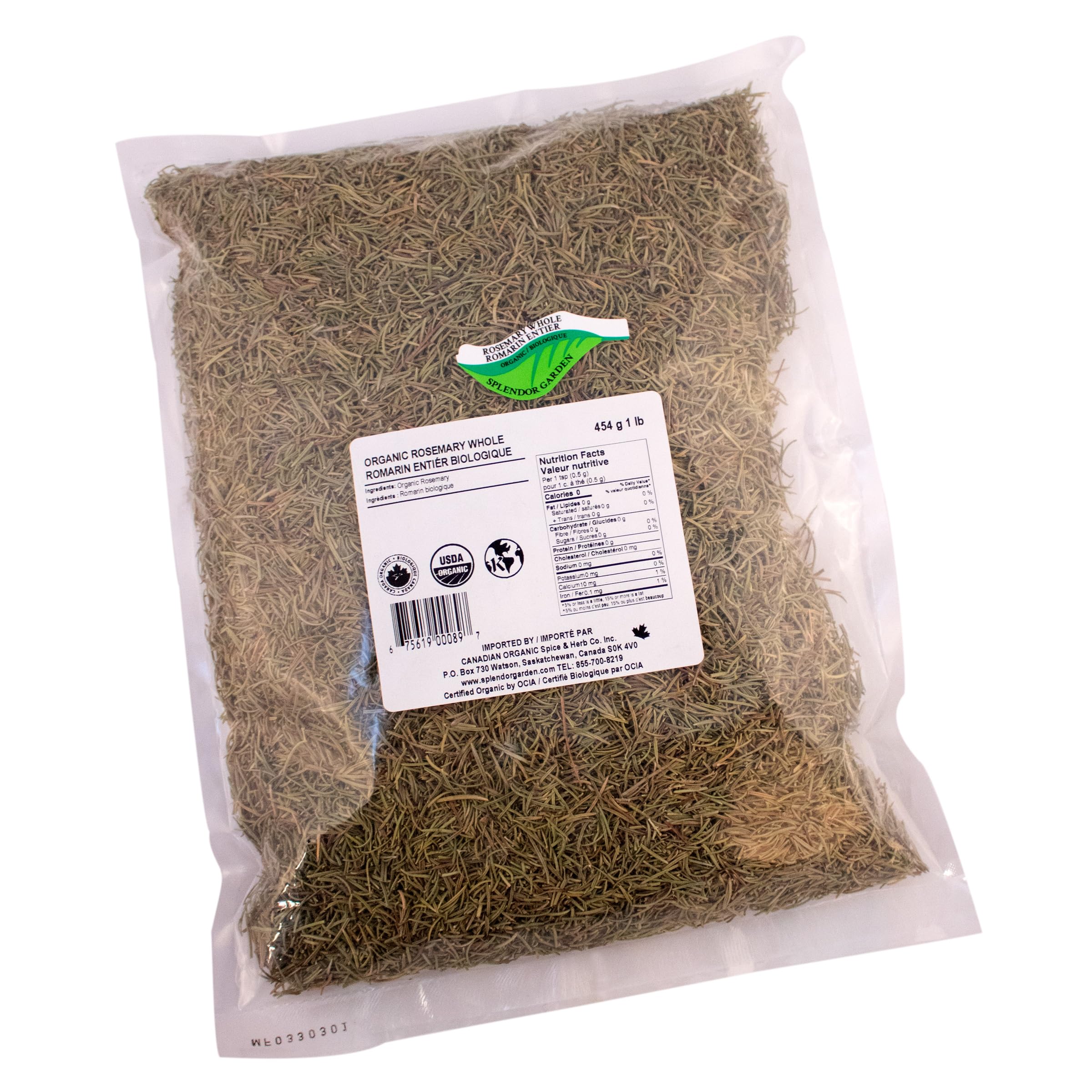 Splendor Garden - Organic Rosemary Whole (454g)