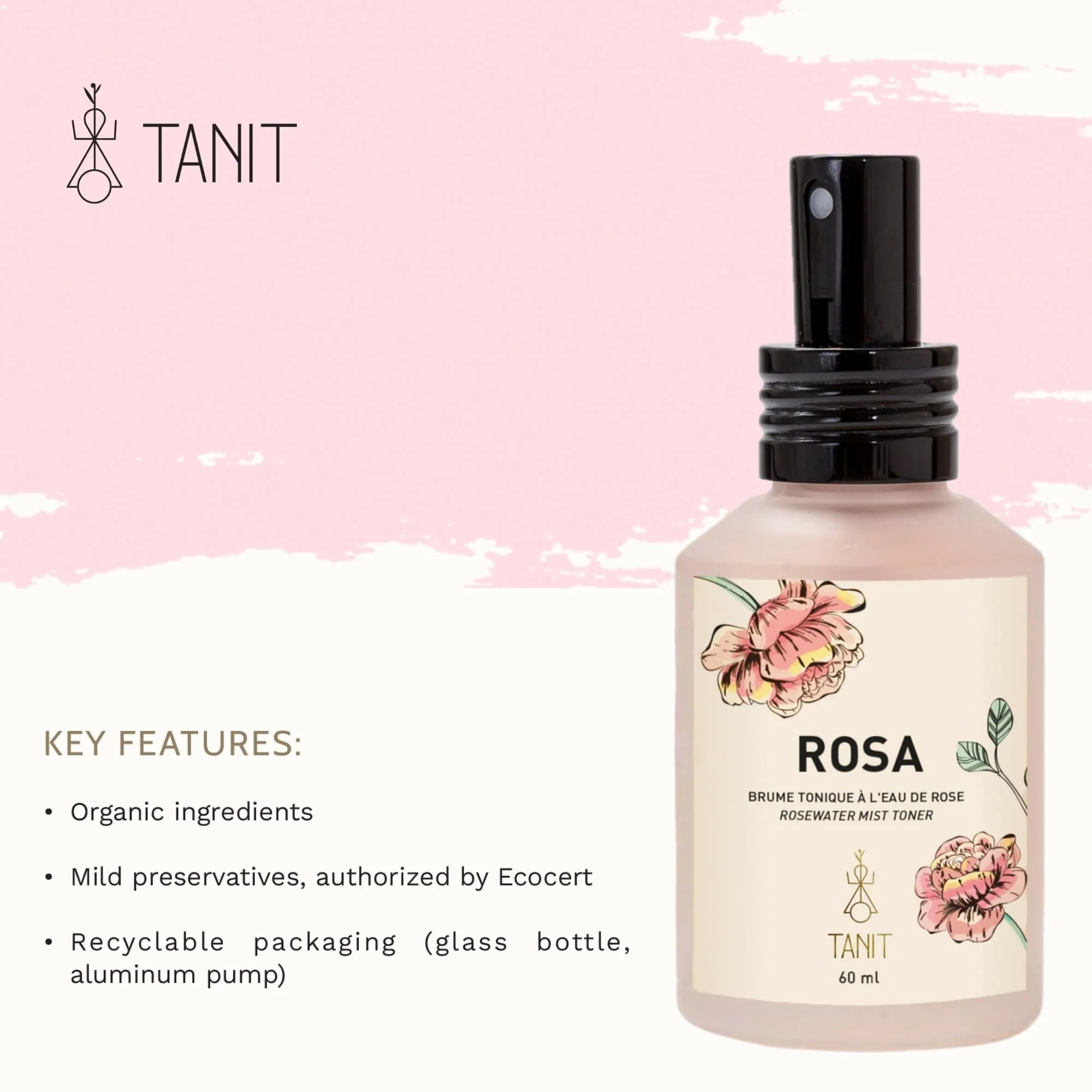 Tanit - Rose Water Hydrating Mist Toner (60ml) - Image 3