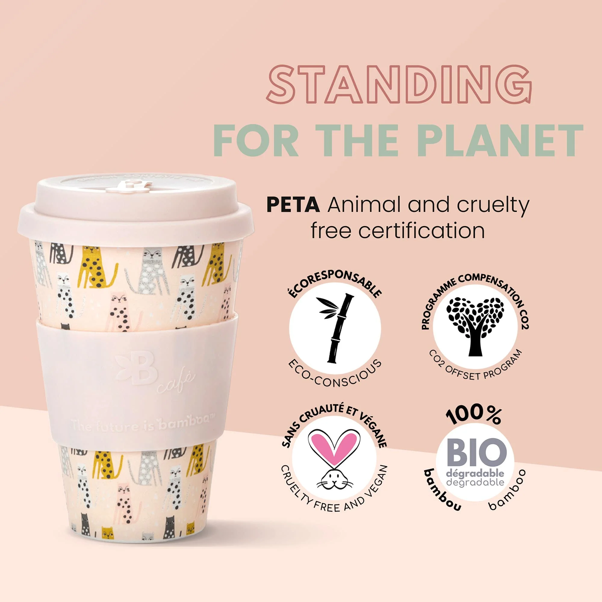 The Future Is Bamboo - B. Café Bamboo Cups - Feline Fine (1un) - Image 6