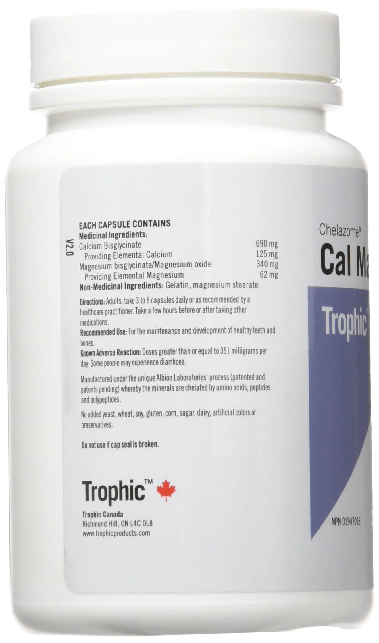 Trophic - Calcium-Magnesium Chelazome 2:1 (120caps)