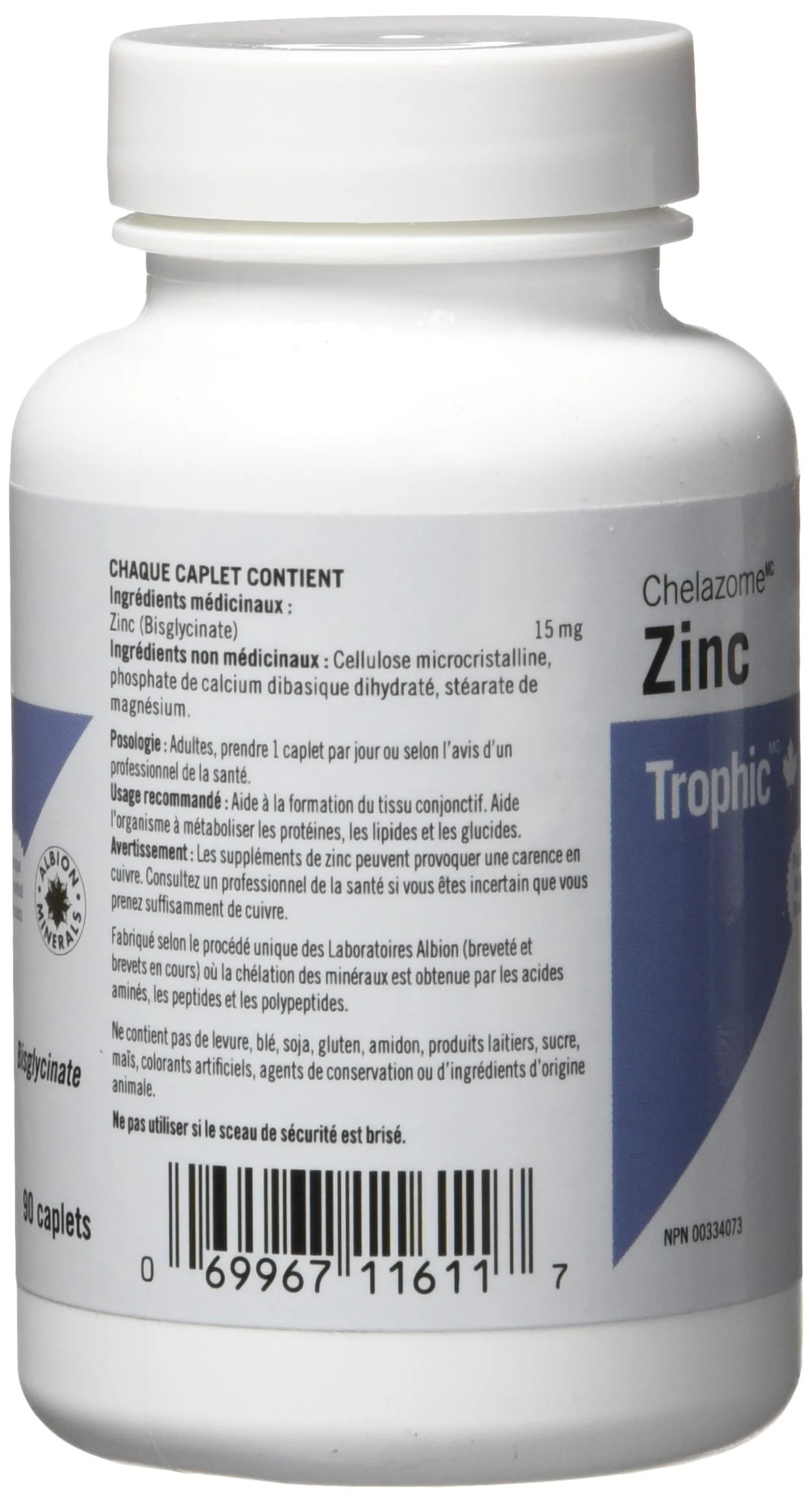 Trophic - Zinc Chelazome 15mg (90caps)